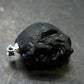 Tibetan Black Tektite Silver Pendant From Tibet - 1.0" - 5.09 Grams