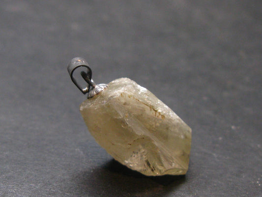 Nice Terminated Danburite Crystal Silver Pendant from Russia - 1.0" - 3.86 Grams