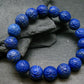 Lapis Lazuli Lazurite Genuine Bracelet ~ 7 Inches ~ 11mm Carved Beads