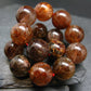 Red Rutilated Quartz Genuine Bracelet ~ 7 Inches ~ 14mm Round Beads