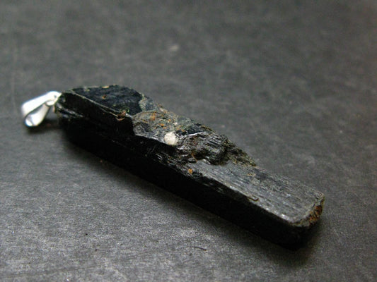 Aegirine Crystal Silver Pendant From Malawi - 1.8" - 6.22 Grams