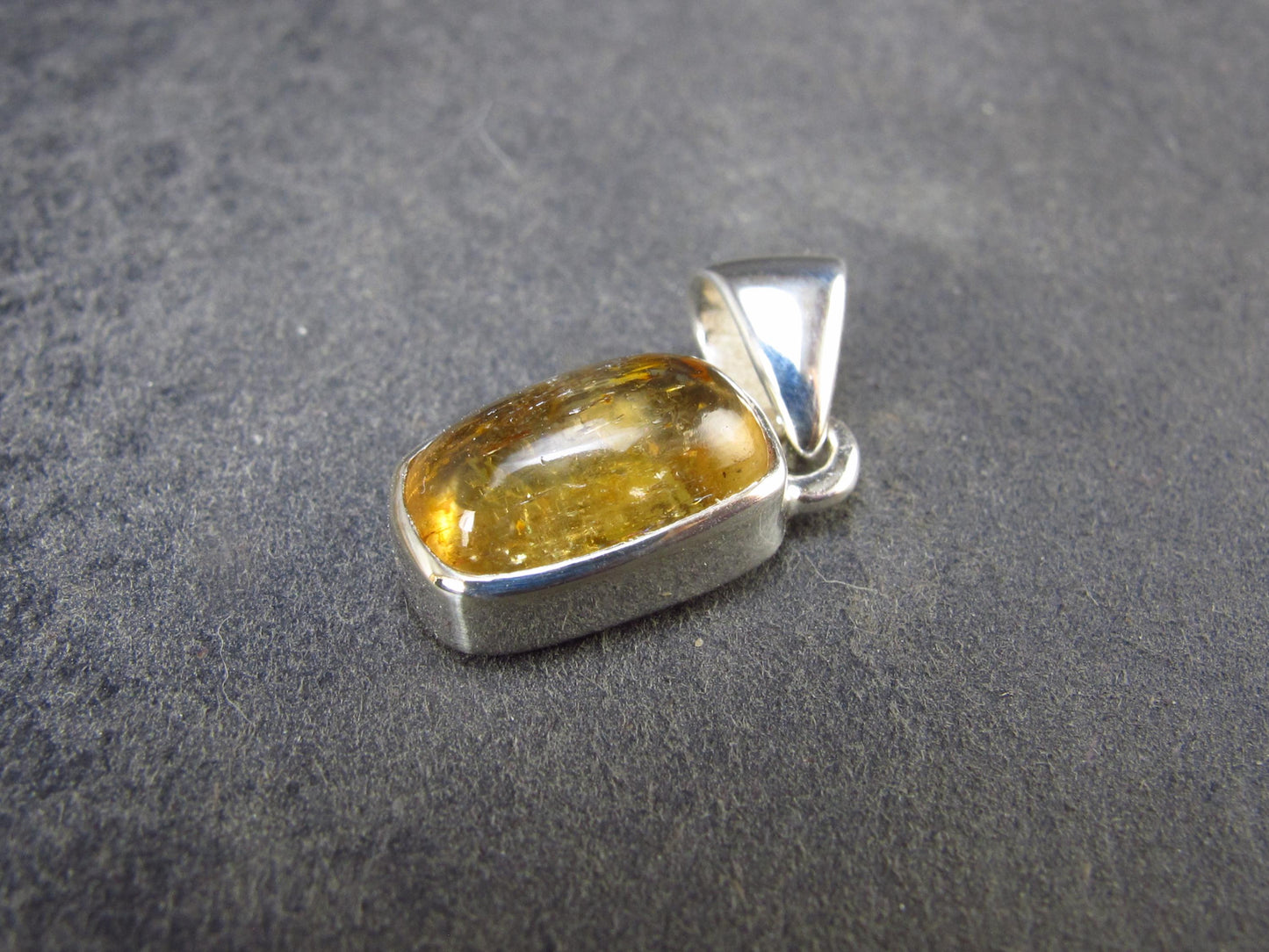 Imperial Topaz Crystal Silver Pendant from Brazil - 0.8" - 2.22 Grams