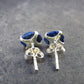 Cute Small Natural Raw Deep Blue Azurite Crystal Stud Earrings In Sterling Silver From Mexico