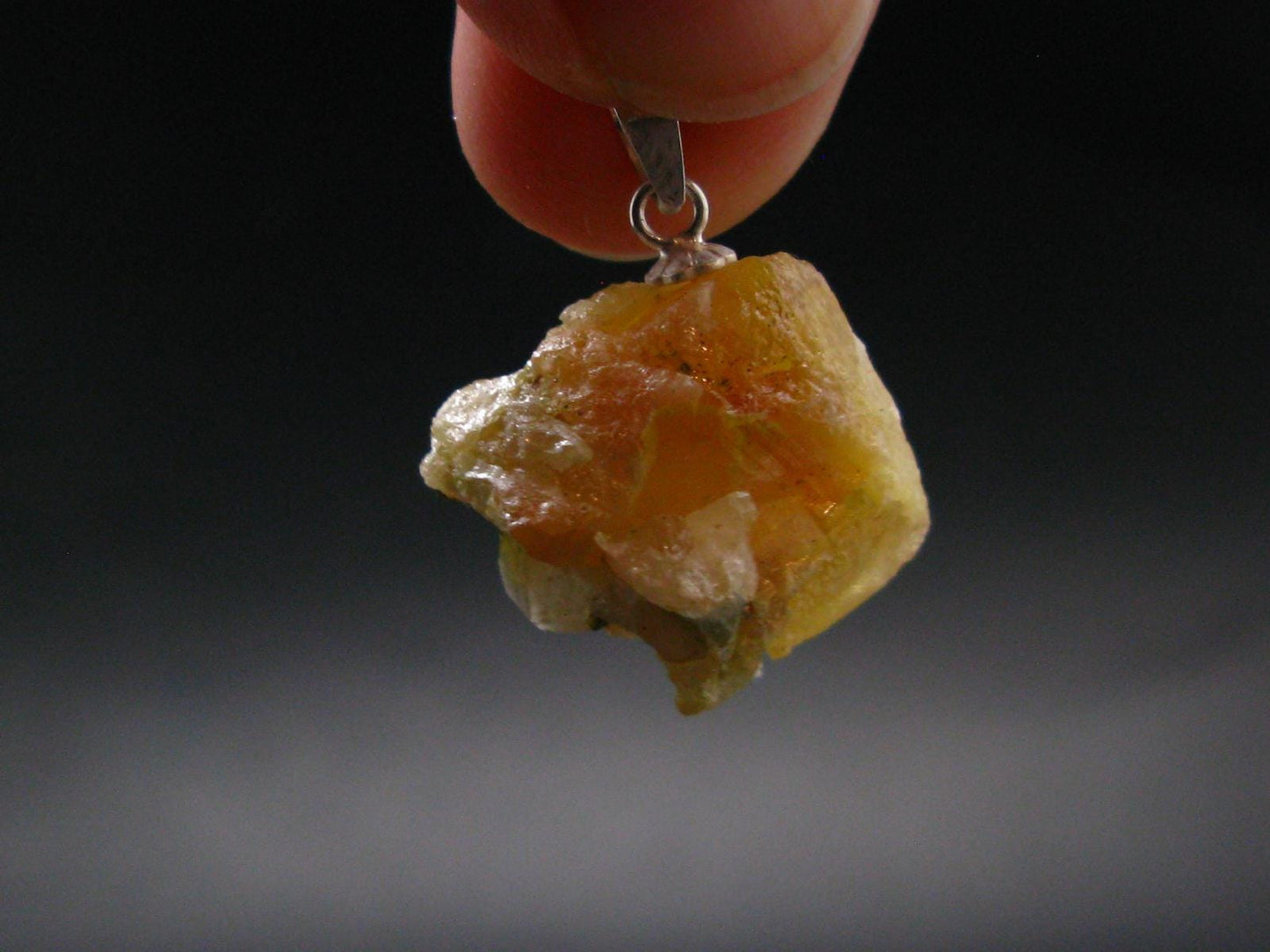 Wulfenite Crystal Silver Pendant From Arizona, USA - 1.0" - 8.42 Grams