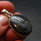 Very Rare Sterling Silver Nuumite Nuummite Pendant From Greenland - 1.3" - 7.1 Grams
