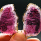 Rare Pink Tourmaline Crystal Slice Pair From Brazil - 87 Carats Total