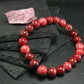 Thulite Genuine Bracelet ~ 7 Inches ~ 8mm Round Beads