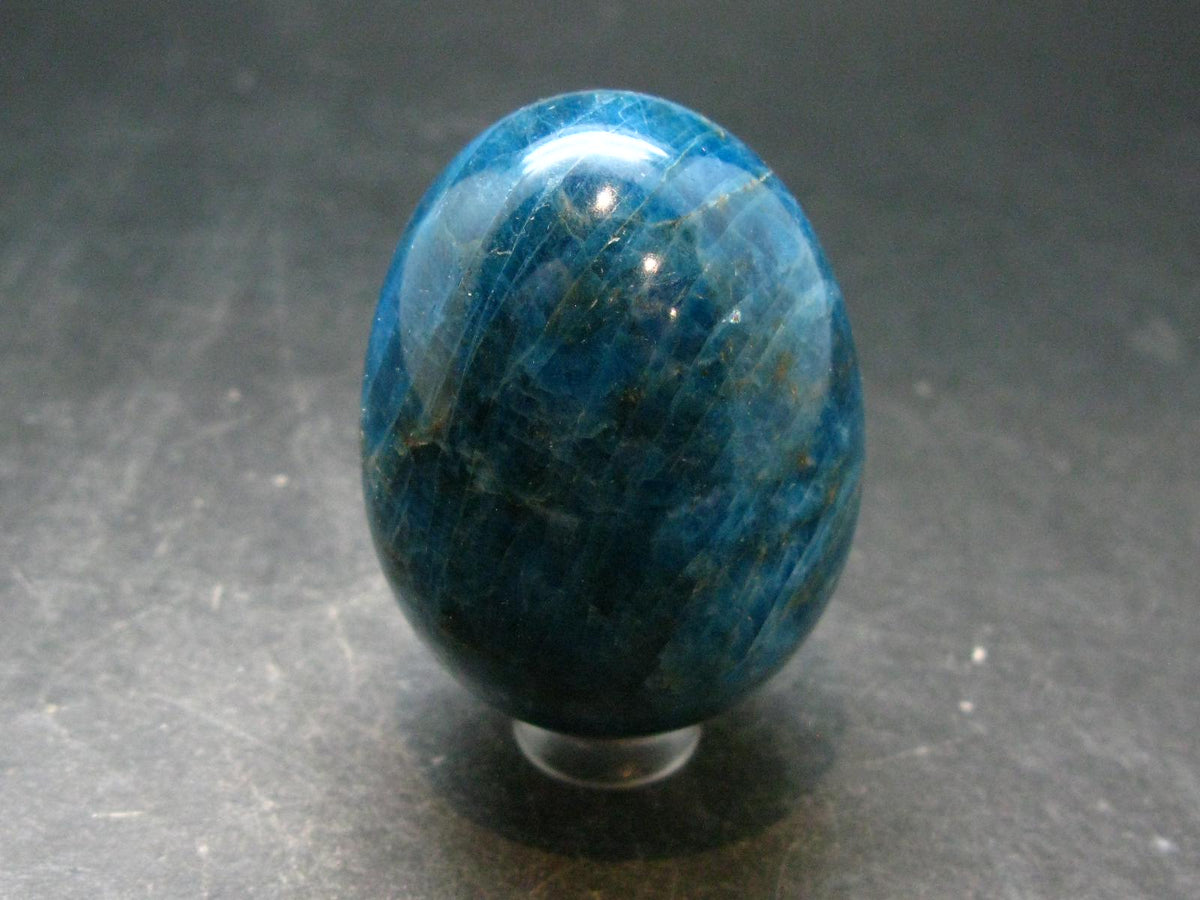 Large Neon Blue Apatite Egg from Madagascar - 137.90 Grams - 2.1"