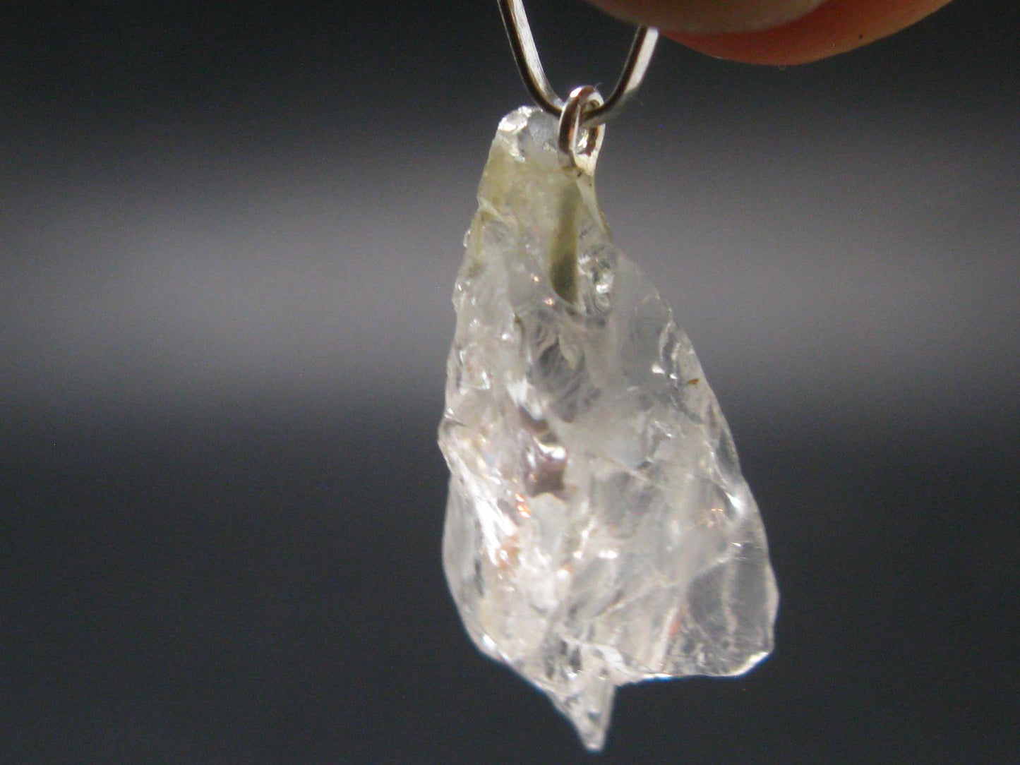 Goshenite Beryl Crystal 925 Silver Pendant From Brazil - 1.1" - 2.12 Grams