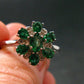 Emerald Faceted Silver Ring from Colombia - 2.89 Grams Total - Size 7