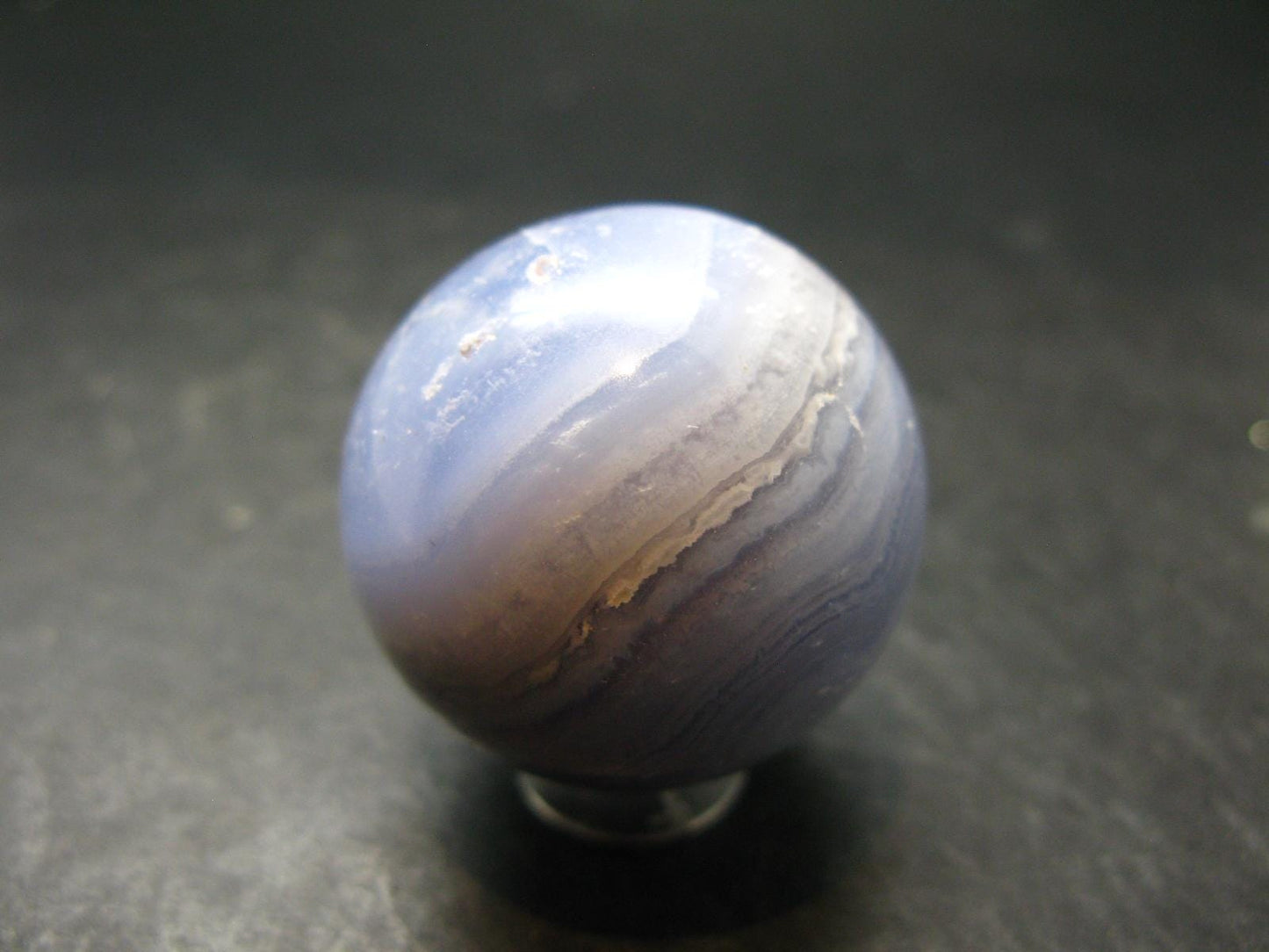 Rare Blue Lace Holly Chalcedony Agate Sphere From Malawi - 1.3"