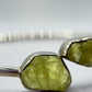Chrysoberyl Raw Stone Bangle Bracelet Green Yellow Gemstone Open Cuff Silver Minimalist Jewelry Gift