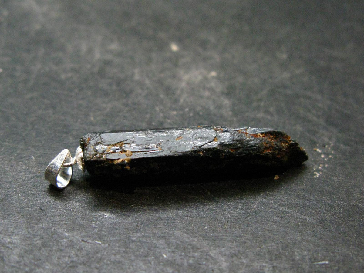 Aegirine Crystal Silver Pendant From Malawi - 1.5" - 3.63 Grams