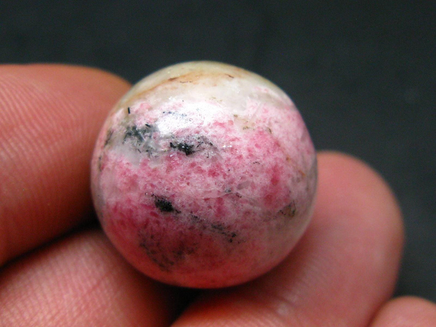Rare Pink Tugtupite Ball Sphere From Greenland - 10.08 Grams - 0.8"