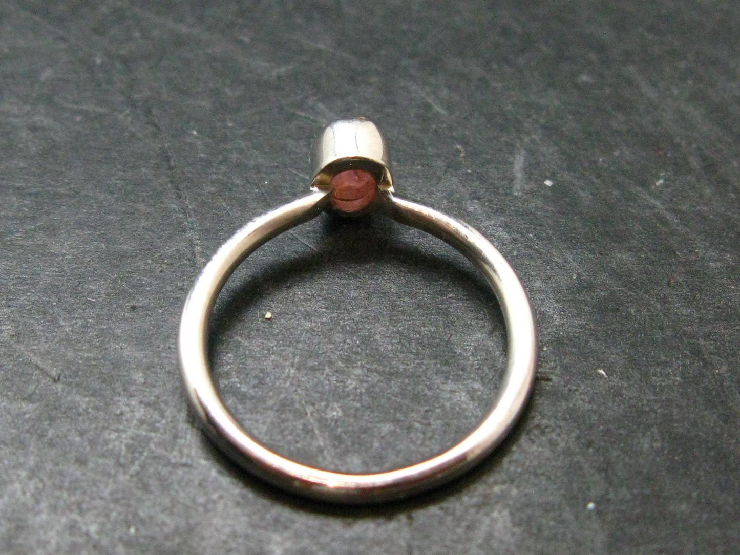 Pezzottaite Crystal Silver Ring From Madagascar - Size 7 - 1.93 Grams