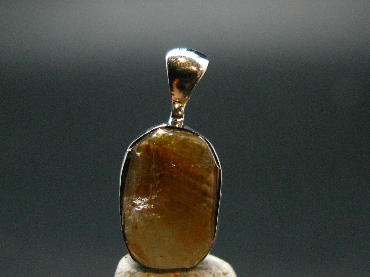 Rare Herderite Crystal Silver Pendant from Brazil - 0.7" - 1.14 Grams