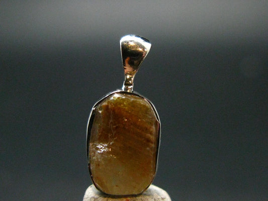Rare Herderite Crystal Silver Pendant from Brazil - 0.7" - 1.14 Grams