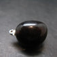Rare Blue Amber Tumbled Fluorescent Silver Pendant From Indonesia - 1.1" - 4.75 Grams