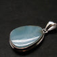 Rare Blue Larimar Pectolite Silver Plated Pendant From Dominican Republic - 1.5" - 4.61 Grams