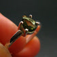 Moldavite Tektite Facetted Silver Ring from Czech Republic - Size 6 - 1.51 Grams