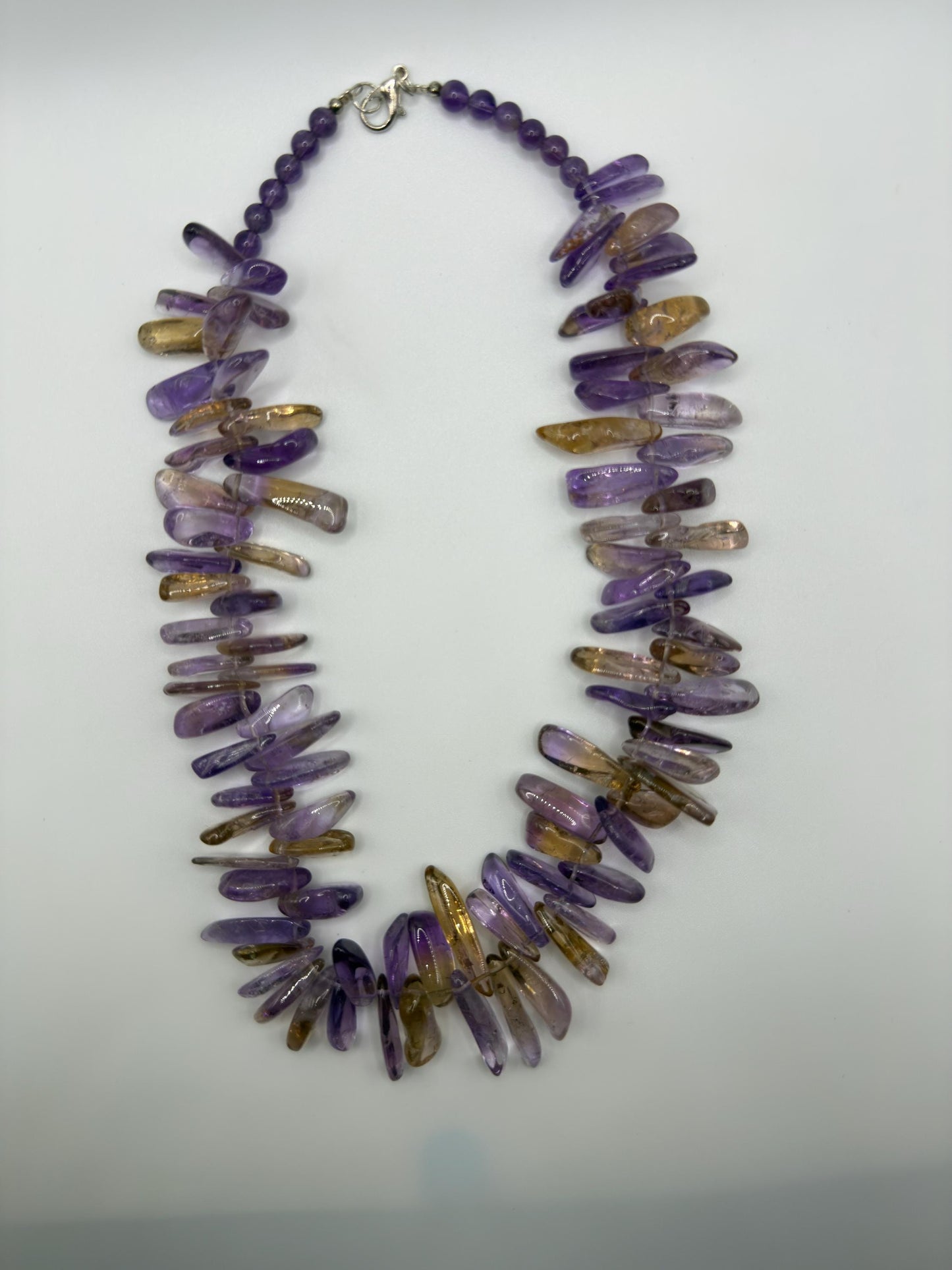 Raw Ametrine Crystal Necklace – Chunky Natural Gemstone Beads – Amethyst Citrine Statement Jewelry - 149.27 Grams