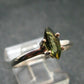 Moldavite Tektite Facetted Silver Ring from Czech Republic - Size 9 - 1.64 Grams