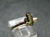 Moldavite Tektite Facetted Silver Ring from Czech Republic - Size 9 - 1.64 Grams