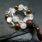 Selenite, Quartz & Tassel Genuine Bracelet ~ 7 Inches ~ 8mm Round Beads