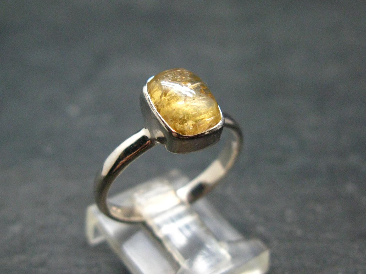 Fabulous Untreated Faceted Gem Imperial Topaz 925 Silver Ring from Brazil - Size 8 - 3.15 Grams
