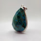 Chrysocolla Pendant Faceted Blue Green Gemstone Silver Necklace Statement Jewelry Natural Stone Gift
