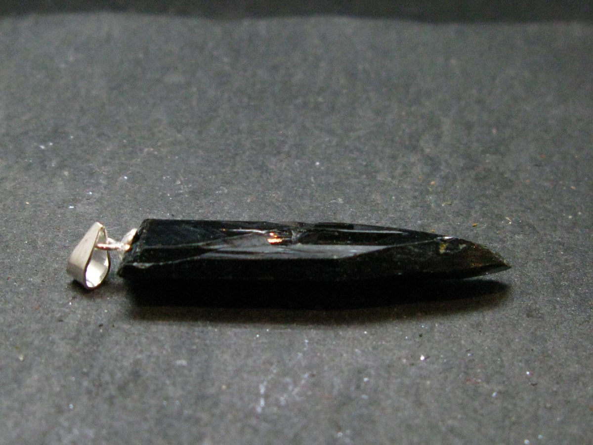 Aegirine Crystal Silver Pendant From Malawi - 1.6" - 2.88 Grams