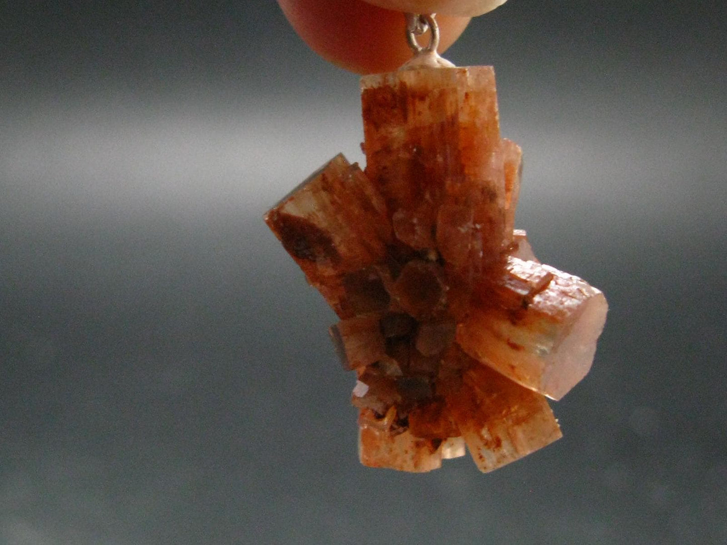 Terminated Aragonite Crystal Silver Pendant from Morocco - 1.4" - 8.69 Grams