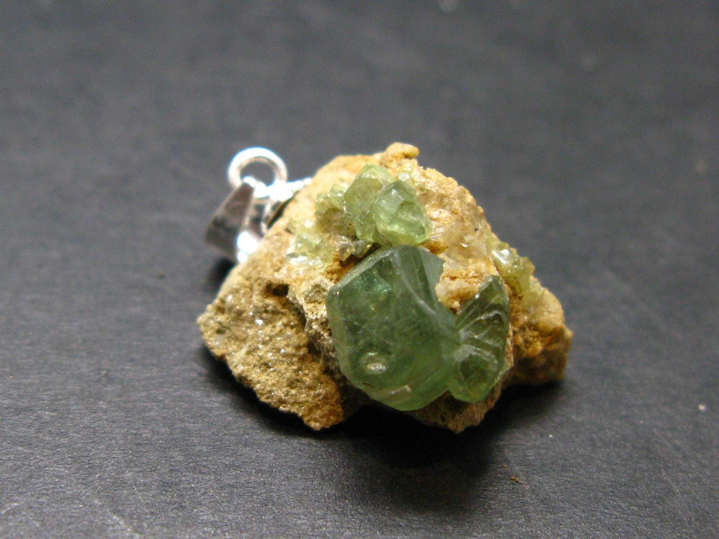 Rare Sharp Flashy Gemmy Demantoid Garnet Pendant from Madagascar - 0.8" - 3.0 Grams
