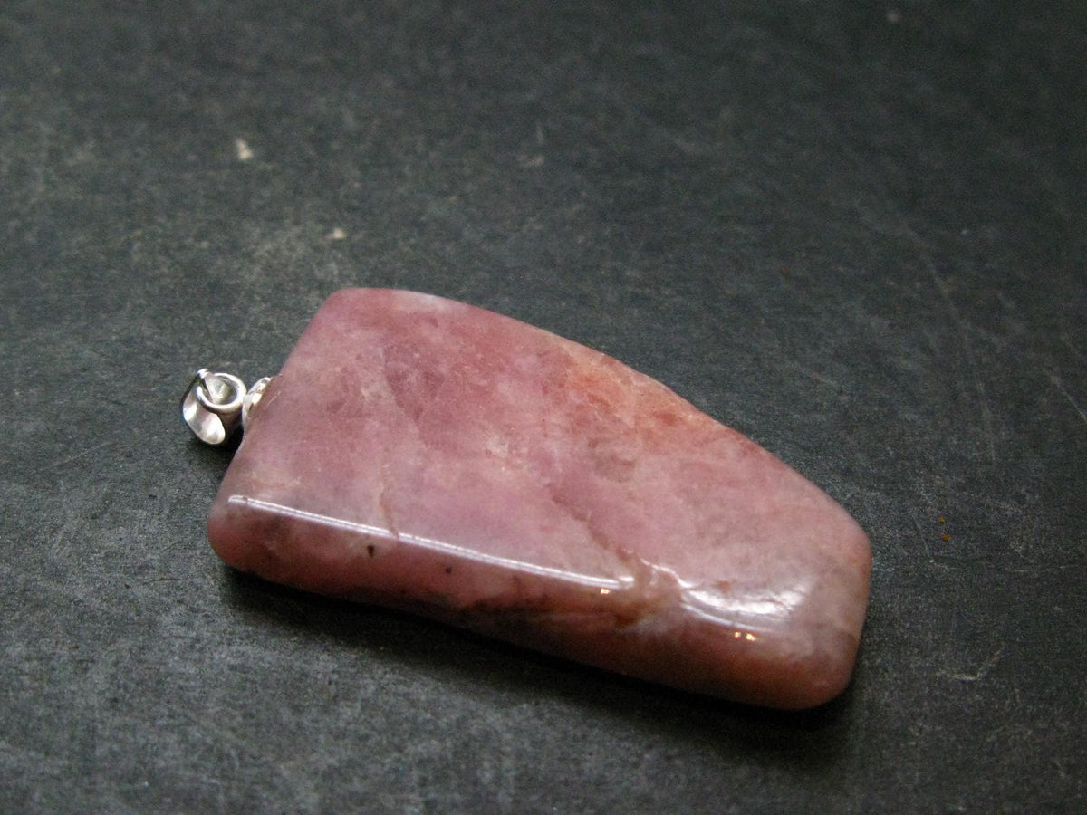 Pink Petalite Silver Pendant from Canada - 1.8" - 8.88 Grams