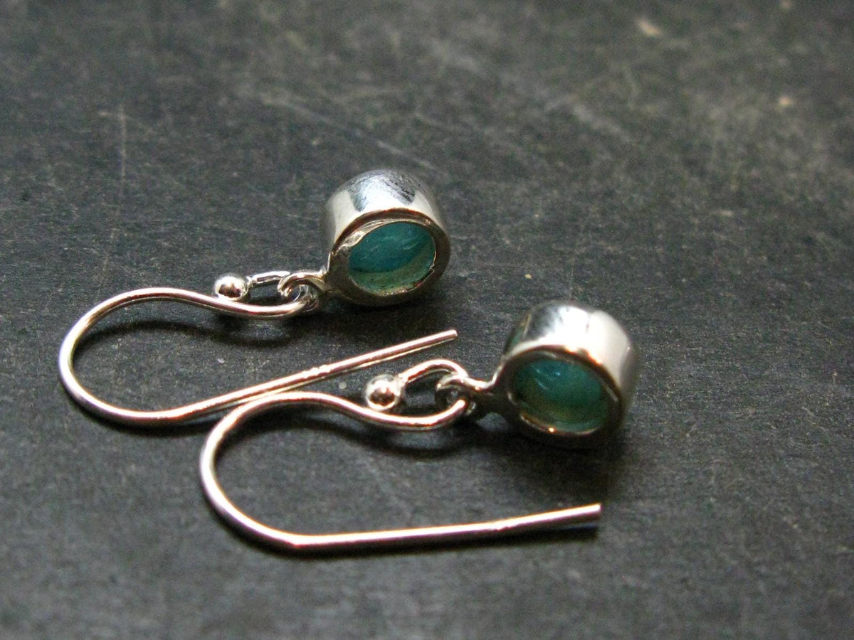 Extremely Rare Grandidierite Silver Earrings From Madagascar - 0.9"