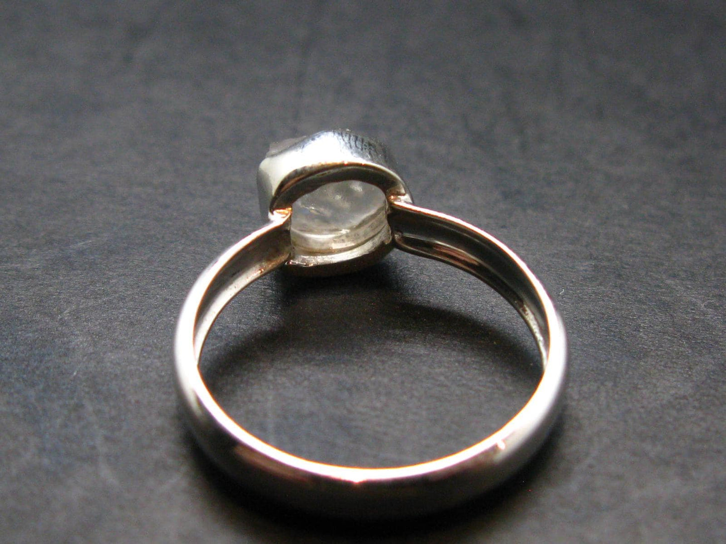 Gray Herderite Silver Ring from Africa - Size 6 - 1.93 Grams