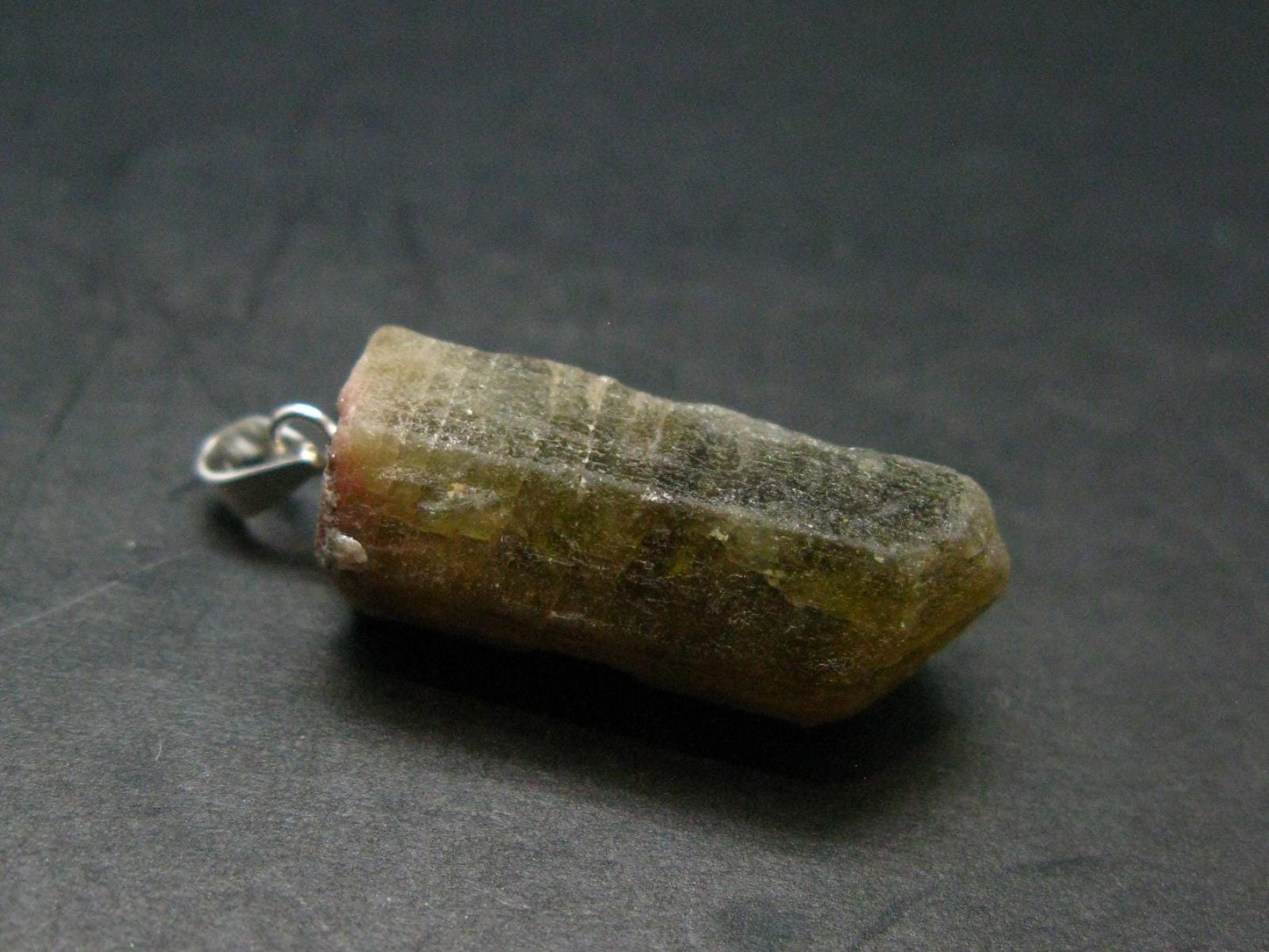 Green Apatite Crystal Silver Pendant From Portugal - 1.2" - 5.27 Grams