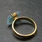 Aquamarine Gem Gold Plated Sterling Silver Ring - Size 8 - 3.83 Grams