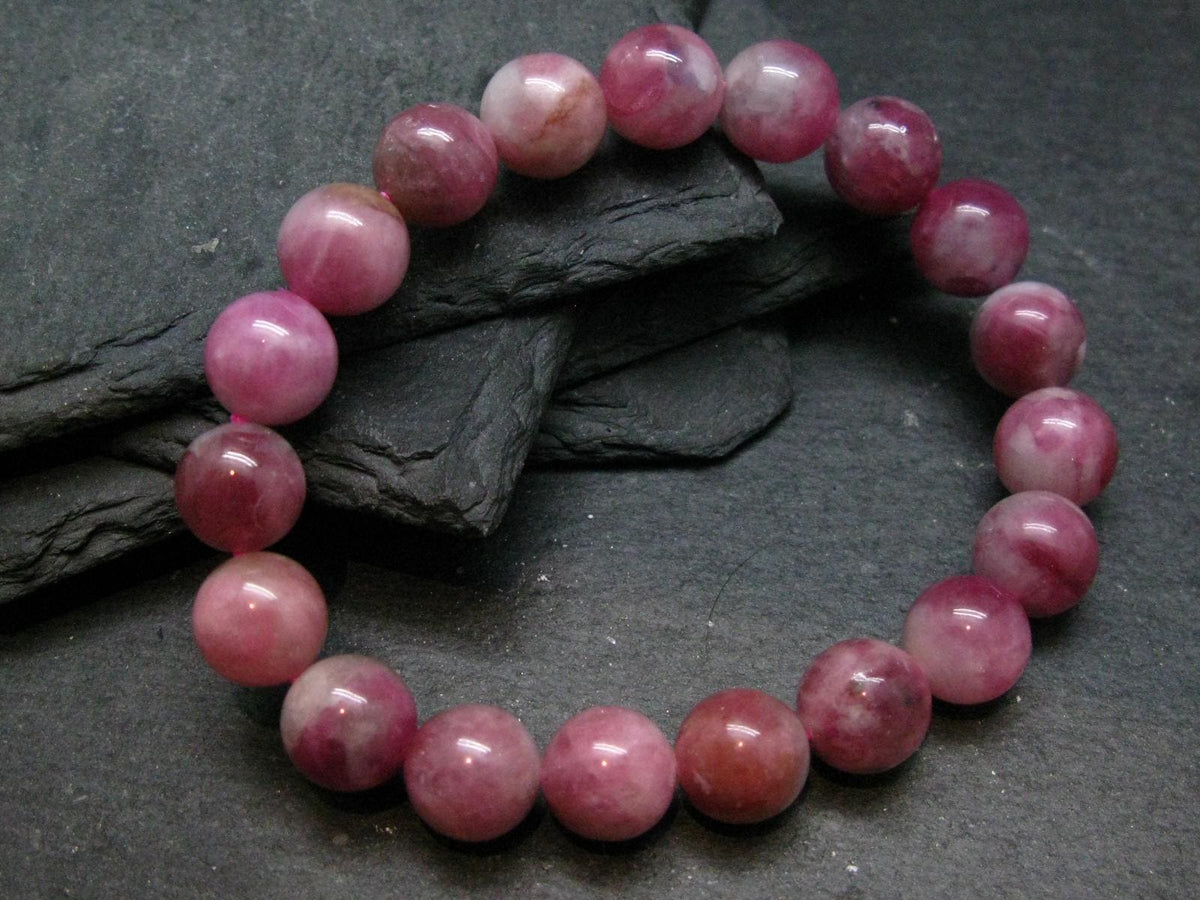 Pink Tourmaline Genuine Bracelet ~ 7 Inches ~ 10mm Round Stones