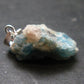 Rare Raw Blue Euclase Gem Crystal Silver Pendant from Zimbabwe - 0.6" - 2.0 Grams
