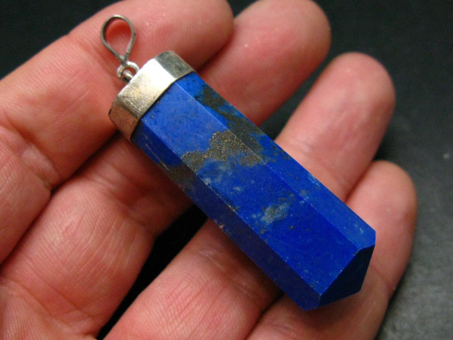 Lapis Lazuli Silver Pendant From Afghanistan - 2.4" - 30.42 Grams