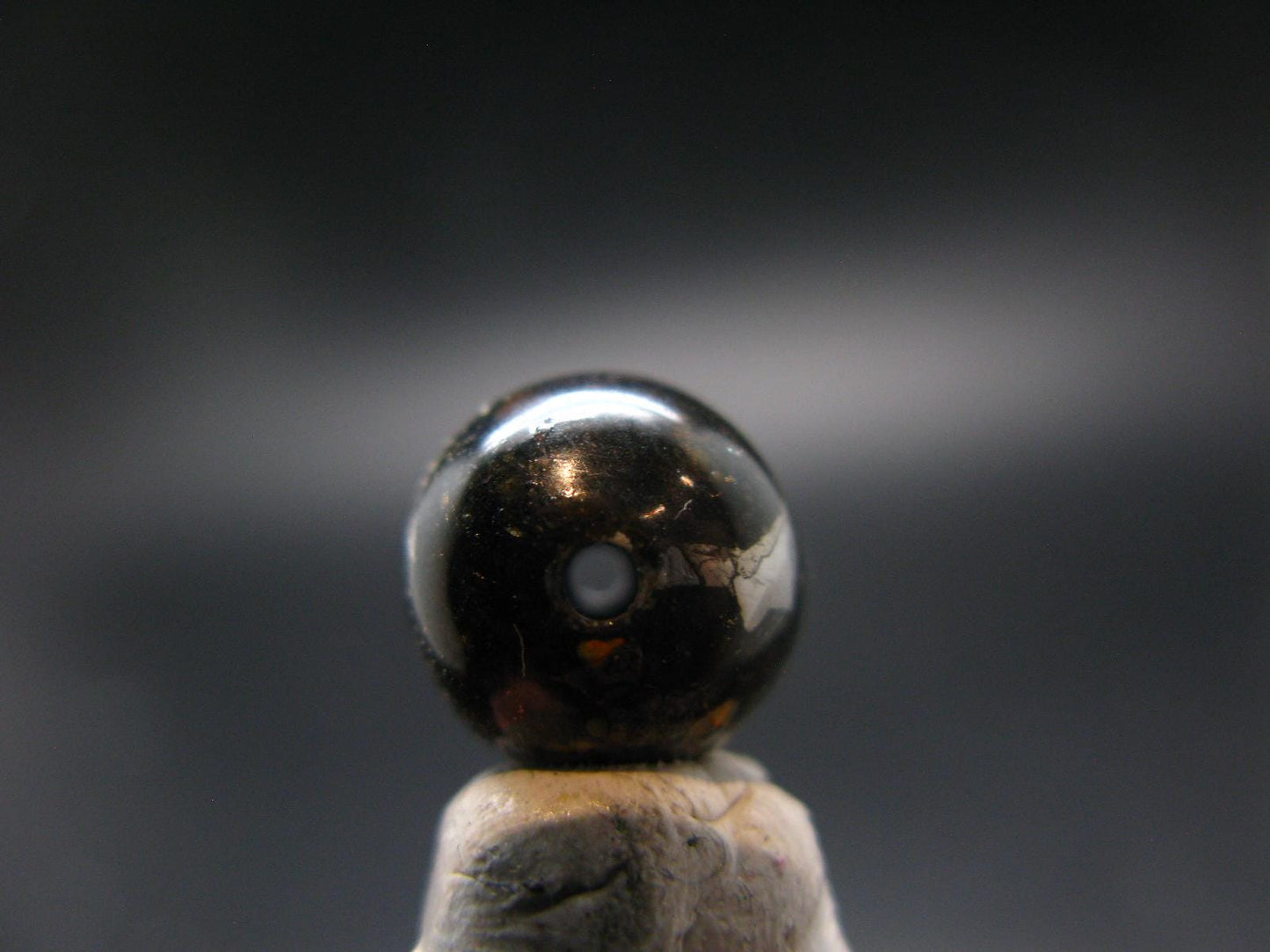 Pallasite Olivine Brahin Meteorite 10 mm Round Bead from Belarus - 3.0 Grams