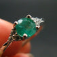 Emerald Crystal Silver Ring from Colombia - 0.65 carats - Size 7