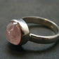 Pink Beryl!! Natural Raw Morganite Silver Ring From Brazil - Size 7 - 3.61 Grams