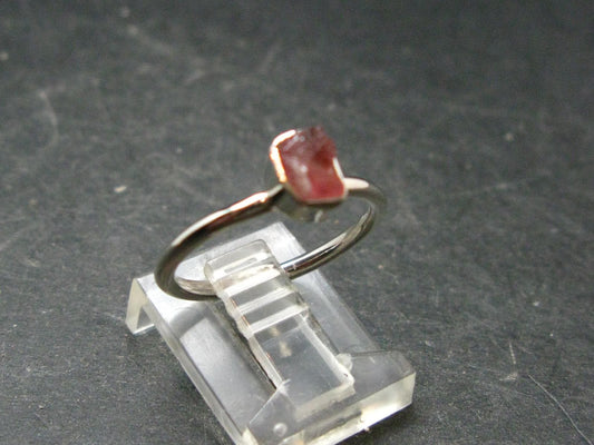 Pezzottaite Crystal Silver Ring From Madagascar - Size 6 - 1.81 Grams