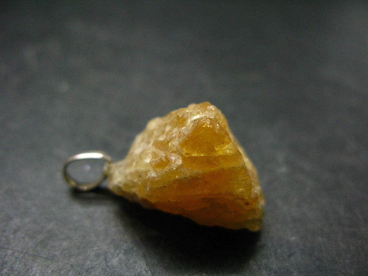 Heliodor (Yellow Beryl) Crystal Silver Pendant From Brazil - 1.1" - 5.38 Grams