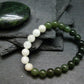 Multicolor Jade Jadeite Genuine Bracelet ~ 7 Inches ~ 8mm Round Beads