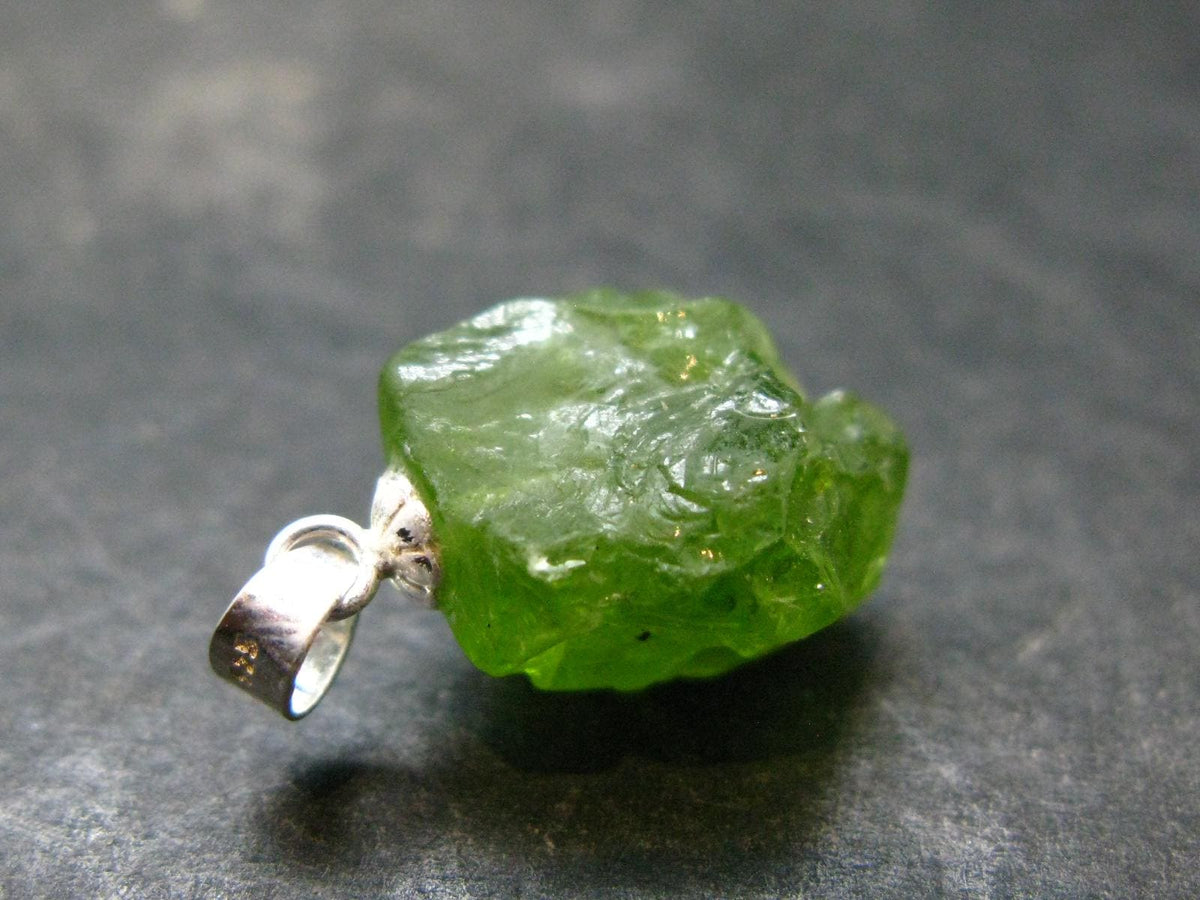 Peridot Olivine Pendant in SS From Arizona - 0.8" - 2.68 Grams