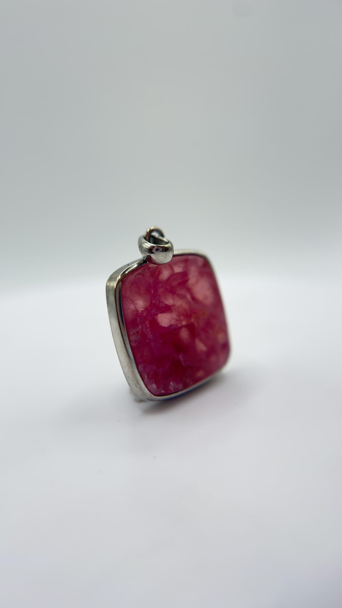 Cobalto Calcite Pendant Pink Gemstone Silver Necklace Natural Crystal Jewelry Healing Stone Gift