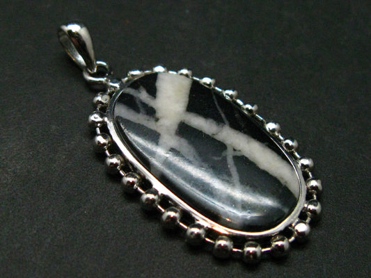 Rare White Buffalo Turquoise Silver Pendant - 1.6" - 4.73 Grams
